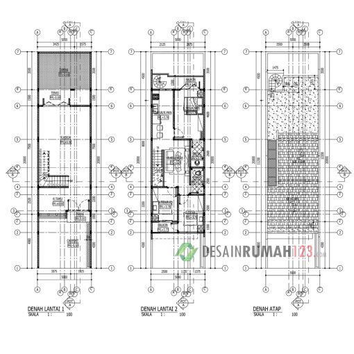 Desain Rumah 2 Lantai di Lahan 5 x 20 M2 | DR – 504
