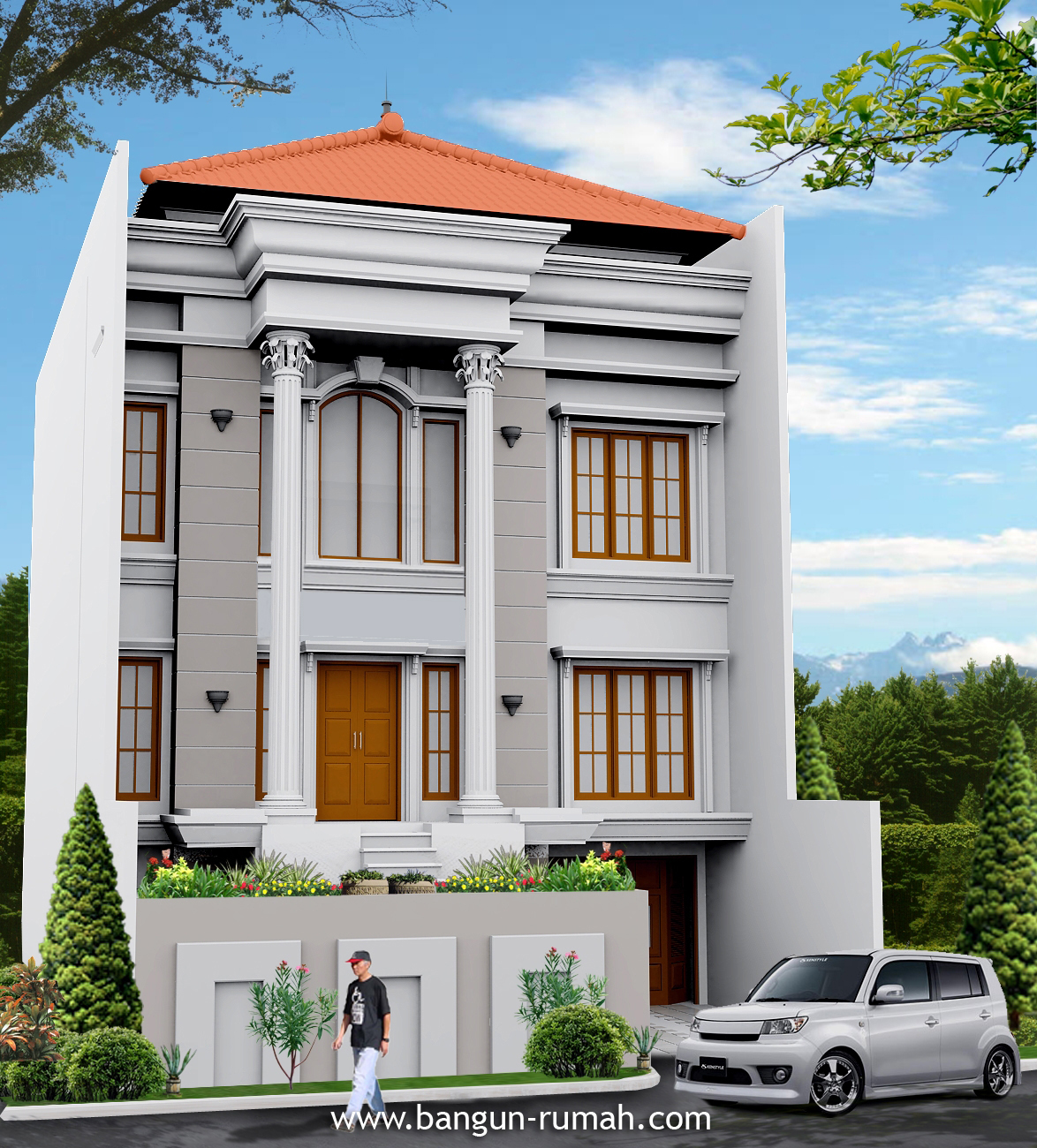 Desain Rumah Klasik 3 Lantai Di Lahan 10 X 19 M2 Dr 1019