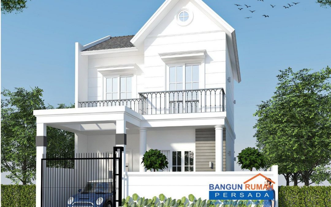 Desain Rumah Klasik Mungil 2 Lantai Di Lahan Ukuran 9 x 12 M2