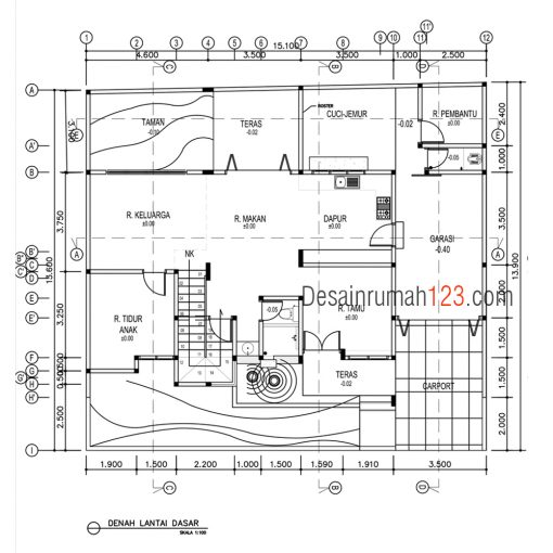 Desain Rumah Minimalis 2 Lantai 15 x 13 M2 | DR – 1501