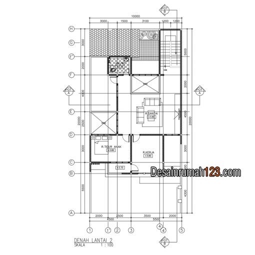 Desain Rumah 2 Lantai di Lahan 10 x 20 | DR – 1004