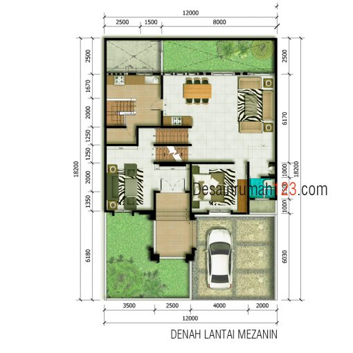 Desain Rumah Klasik 2 Lantai di Lahan 12 x 18,5 M2 | DR – 1203