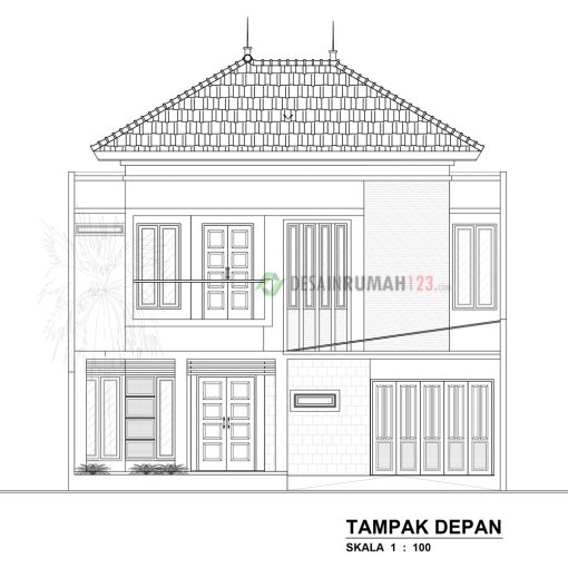 Desain Rumah Tropis 2 Lantai di Lahan 11 x 20 M2 | DR – 1102