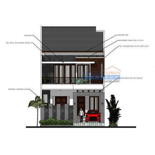 Desain Rumah 2 Lantai di Lahan 8 x 15 M2 | DR – 8021