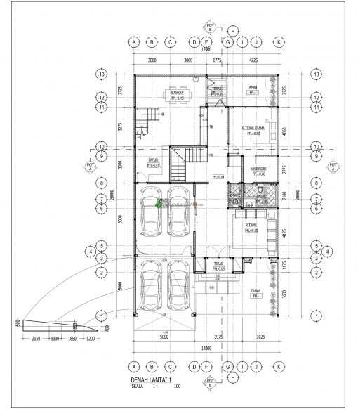 Desain Rumah 2 Lantai di Lahan 12 x 20 M2 | DR – 1207