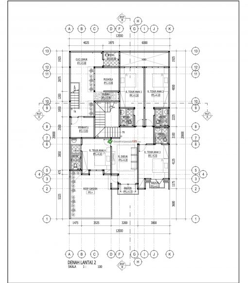 Desain Rumah 2 Lantai di Lahan 12 x 20 M2 | DR – 1207