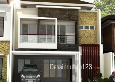 Desain Rumah 2 Lantai di Lahan 9 x 15 M2 Bergaya Tropis