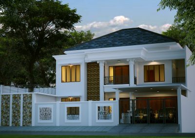 Desain Rumah 2 Lantai 19 x 20 M2 Rumah Ibu Danang di Komp. Depkes Sunter Jakarta Utara