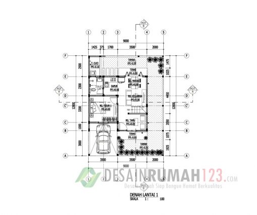 Desain Rumah Klasik Mungil 2 Lantai di Lahan 9 x 12 M2 | DR – 90012