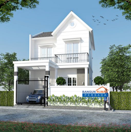 Desain Rumah Klasik Mungil 2 Lantai di Lahan 9 x 12 M2 | DR – 90012